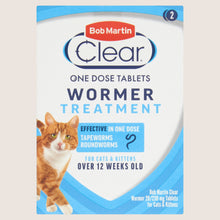 Bob Martin Clear Wormer Treatment for Cats & Kittens Over 12 Weeks Old 2 Tablets For Growing Pets