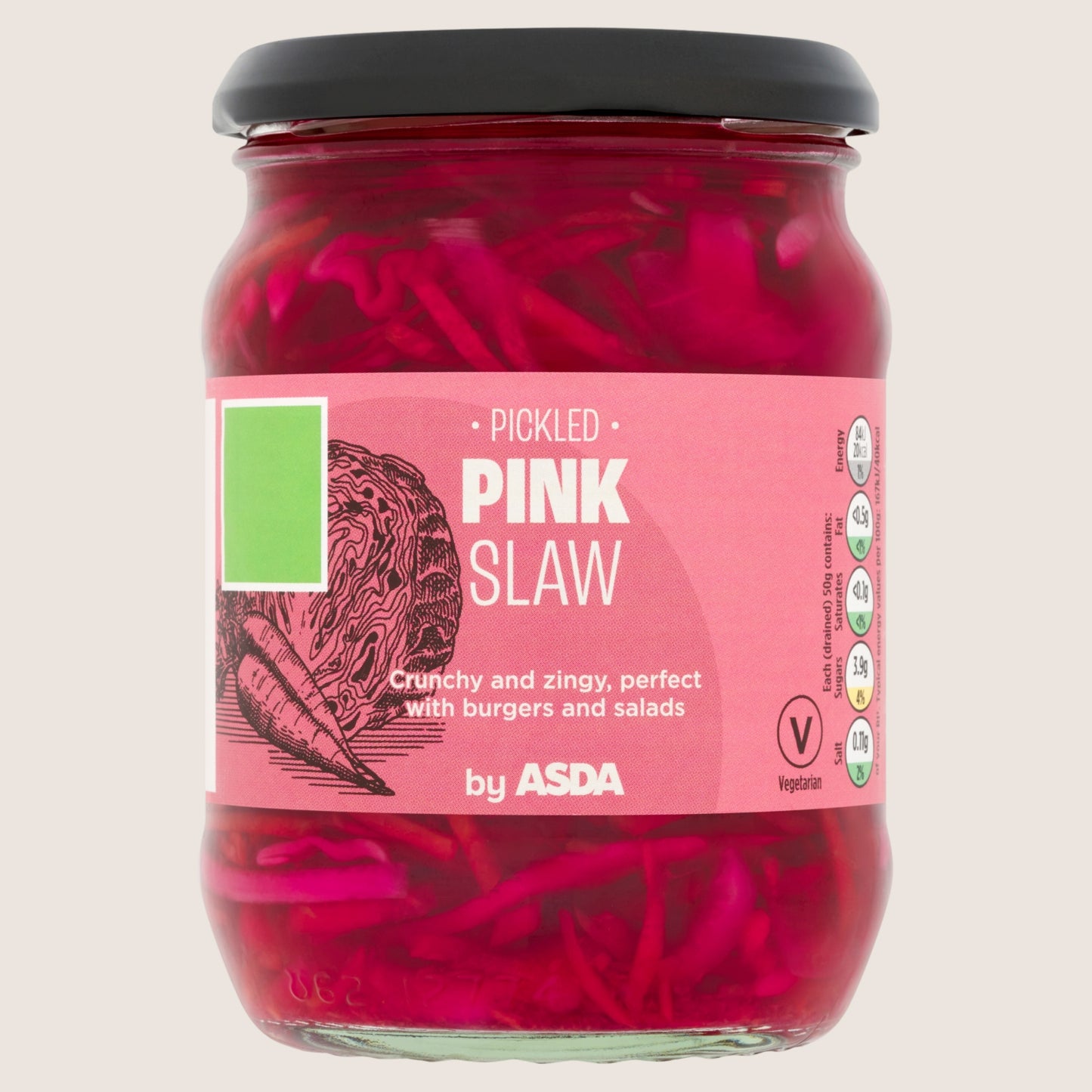 ASDA Pickled Pink Slaw No Artificial Additives 340g