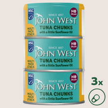 John West No Drain Tuna Chunks with a Little Sunflower Oil MSC High in Protein 3x100g