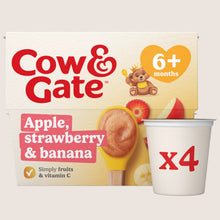 Cow & Gate Apple Strawberry & Banana Baby Food Fruit Pot , 6+ Months 6 Months Plus 4x100g