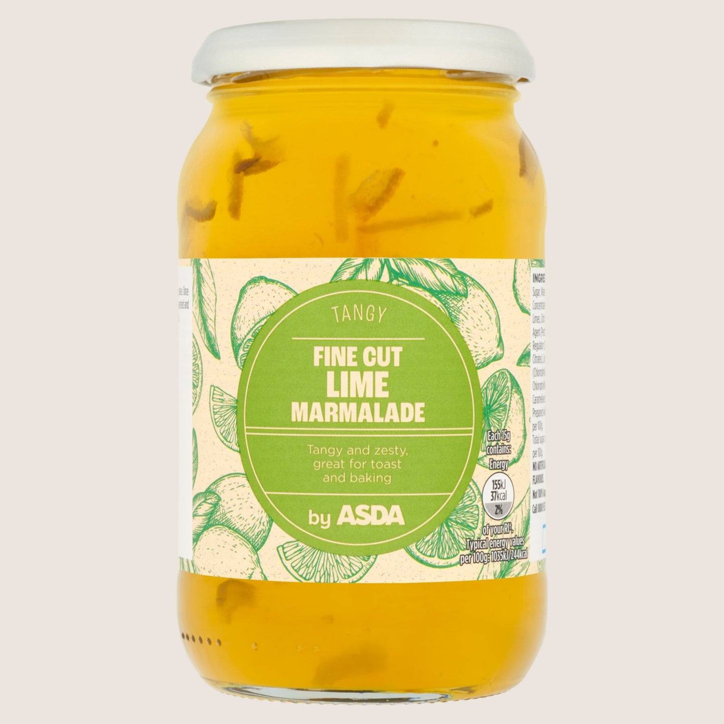 ASDA Tangy Fine Cut Lime Marmalade No Artificial Additives 454g