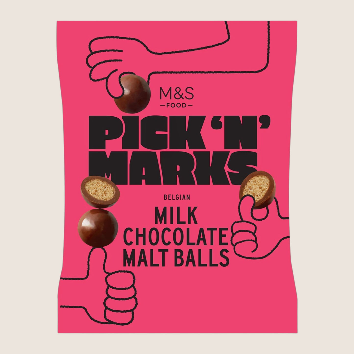 M&S Pick 'N' Marks Belgian Milk Chocolate Malt Balls 120 g