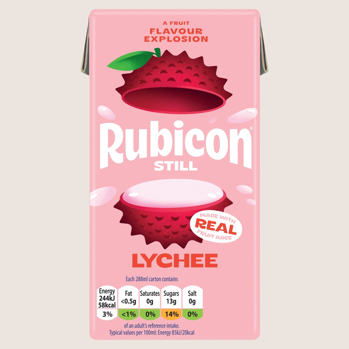 Rubicon Still Lychee Juice Drink Carton Refreshing 288ml