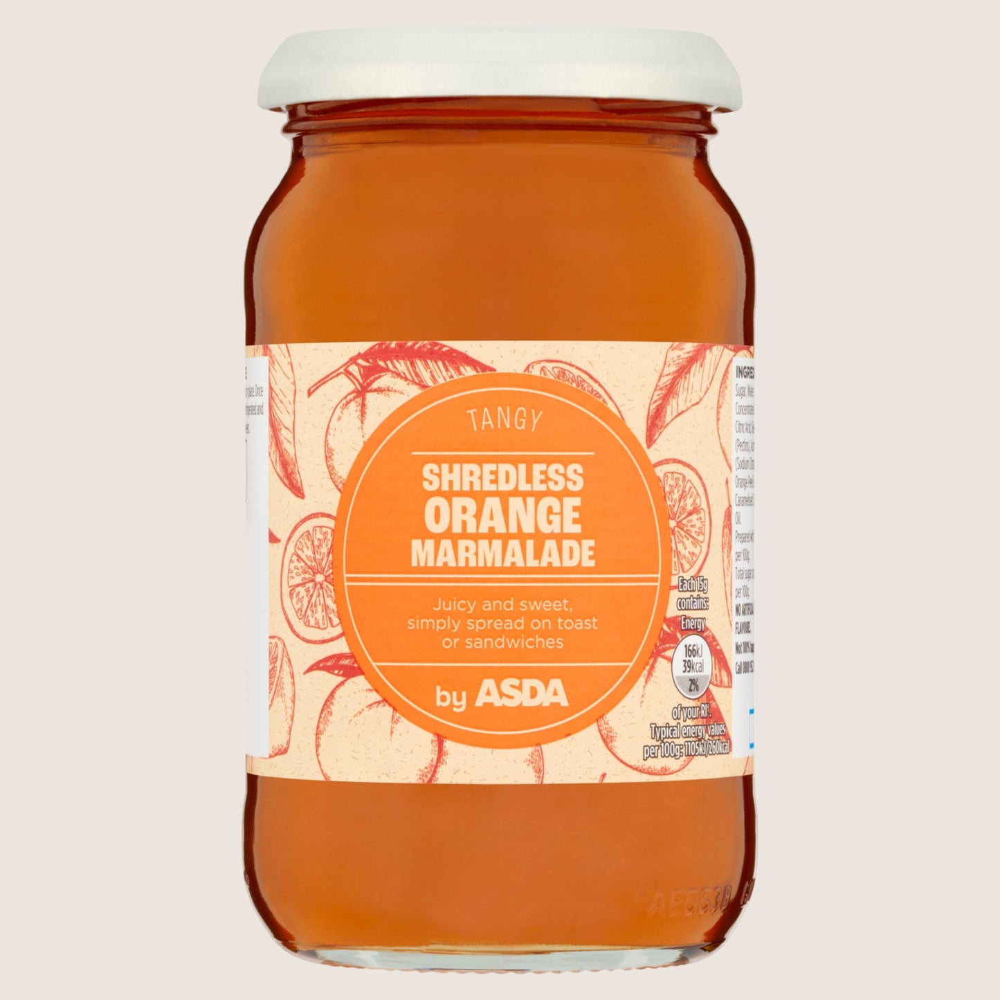 ASDA Tangy Shredless Orange Marmalade No Artificial Additives 454g