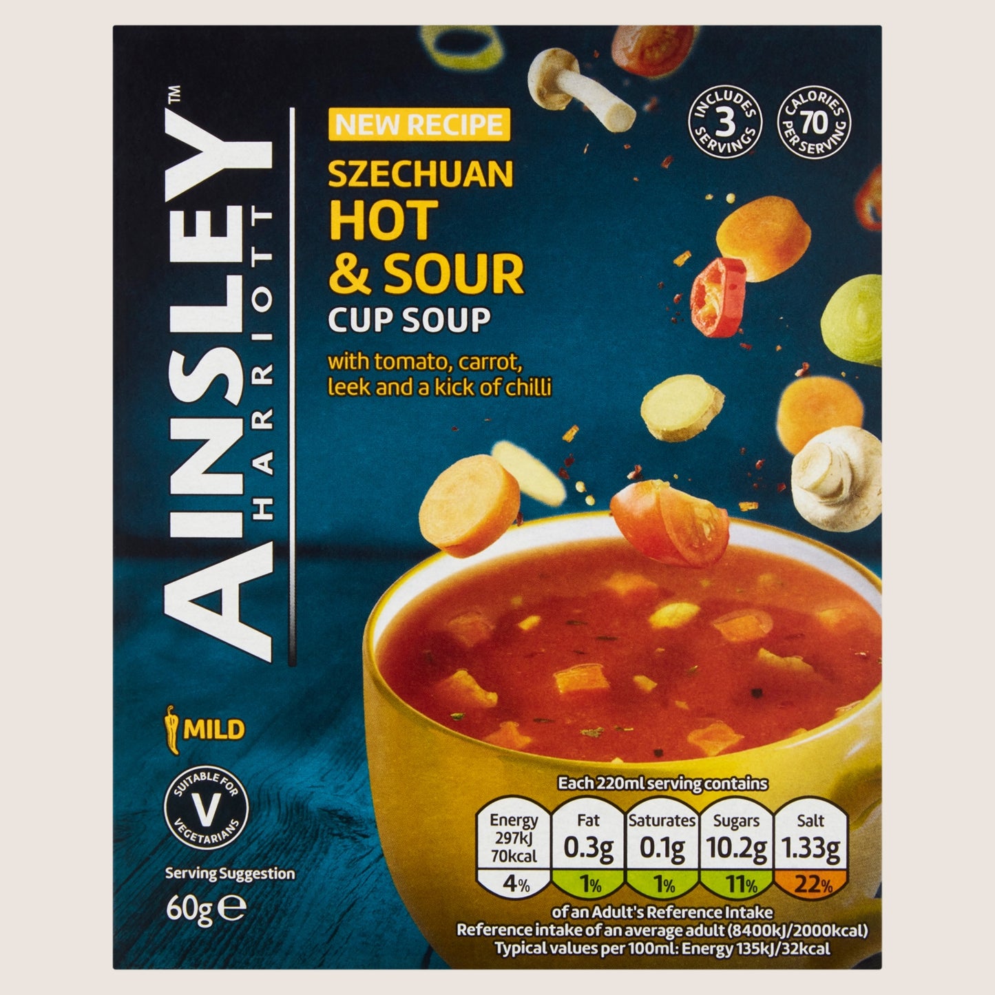 Ainsley Harriott Ainsley Szechuan Hot & Sour Cup Soup Extra Spicy 60g