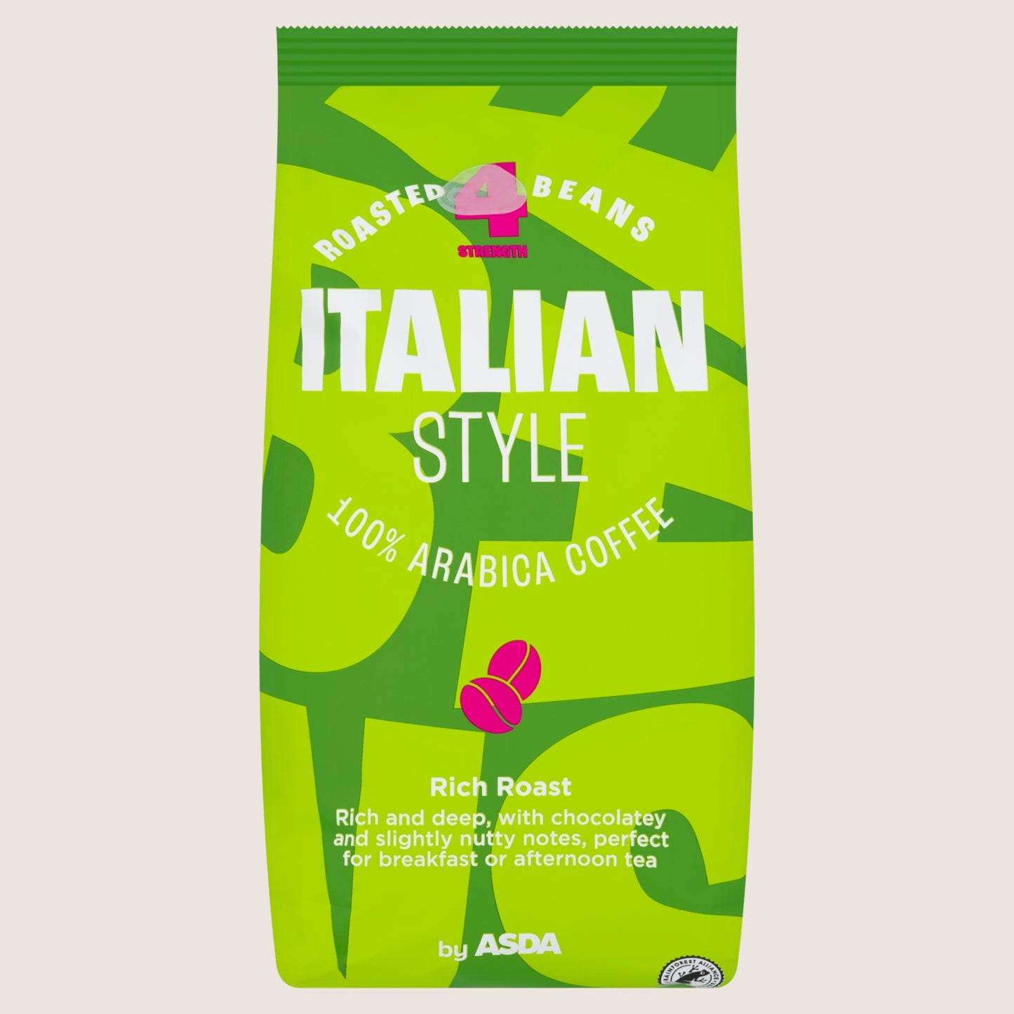 ASDA Italian Style Roasted Beans No Artificial Additives 1kg