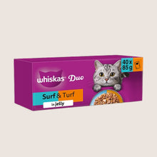 Whiskas 1+ DUO Surf & Turf Wet Cat Food Pouches in Jelly With Taurine 40 x 85g