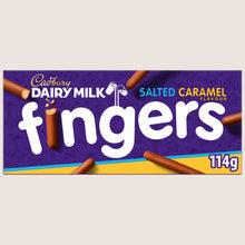 Cadbury Dairy Milk Fingers Salted Caramel Flavour Biscuits Free From Artificial Additives 114g