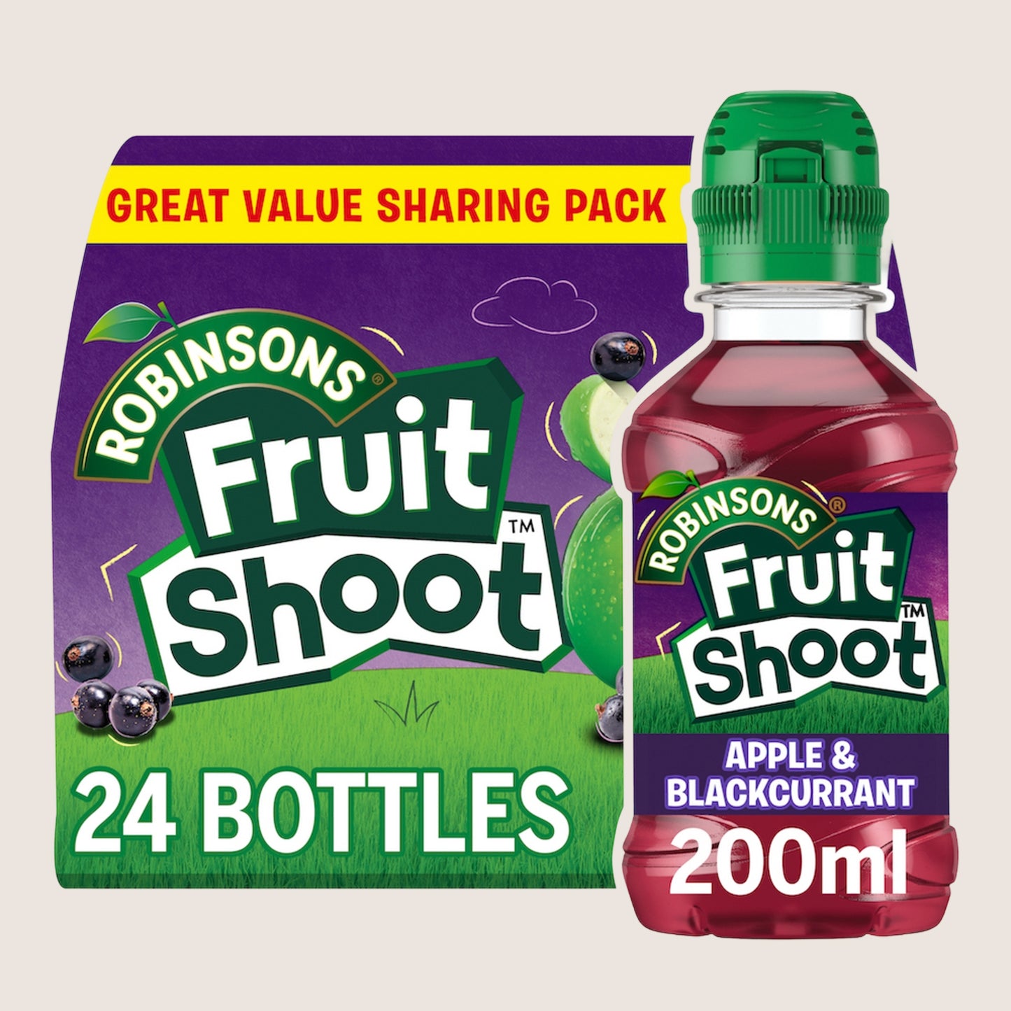 Fruit Shoot Apple & Blackcurrant Kids Juice Drink No Added Sugar 24 x 200ml