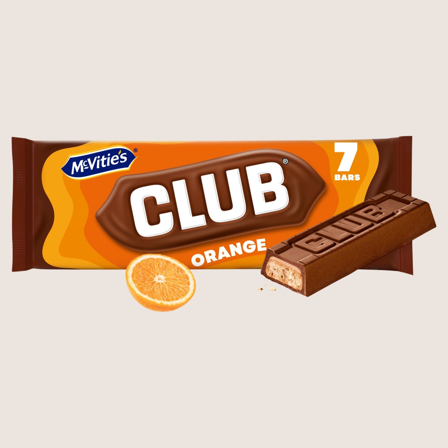 McVitie's Club Orange Biscuit Bars Free From Artificial Additives 7 x 22g