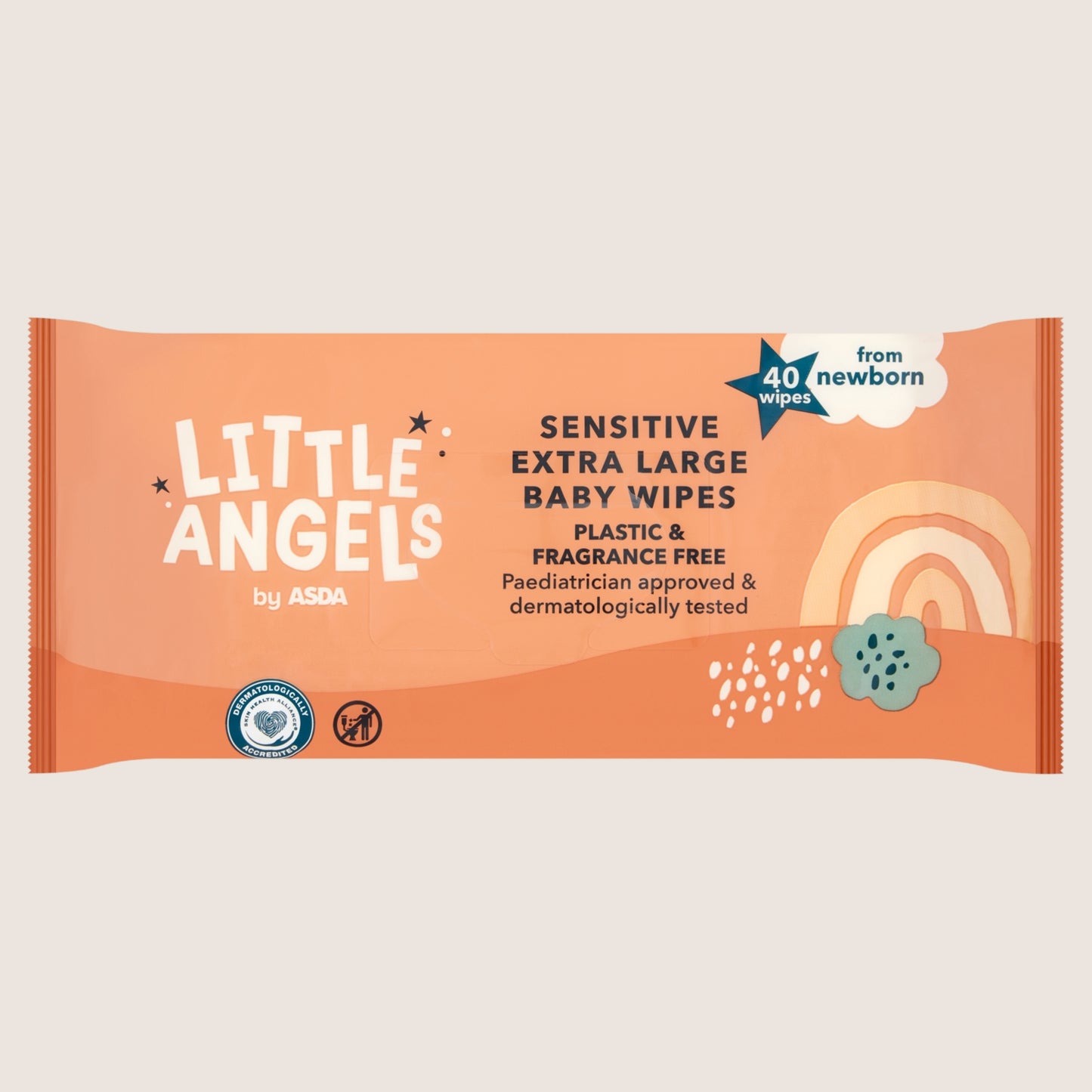 ASDA Little Angels 40 Sensitive Extra Large Baby Wipes Sensitive Skin