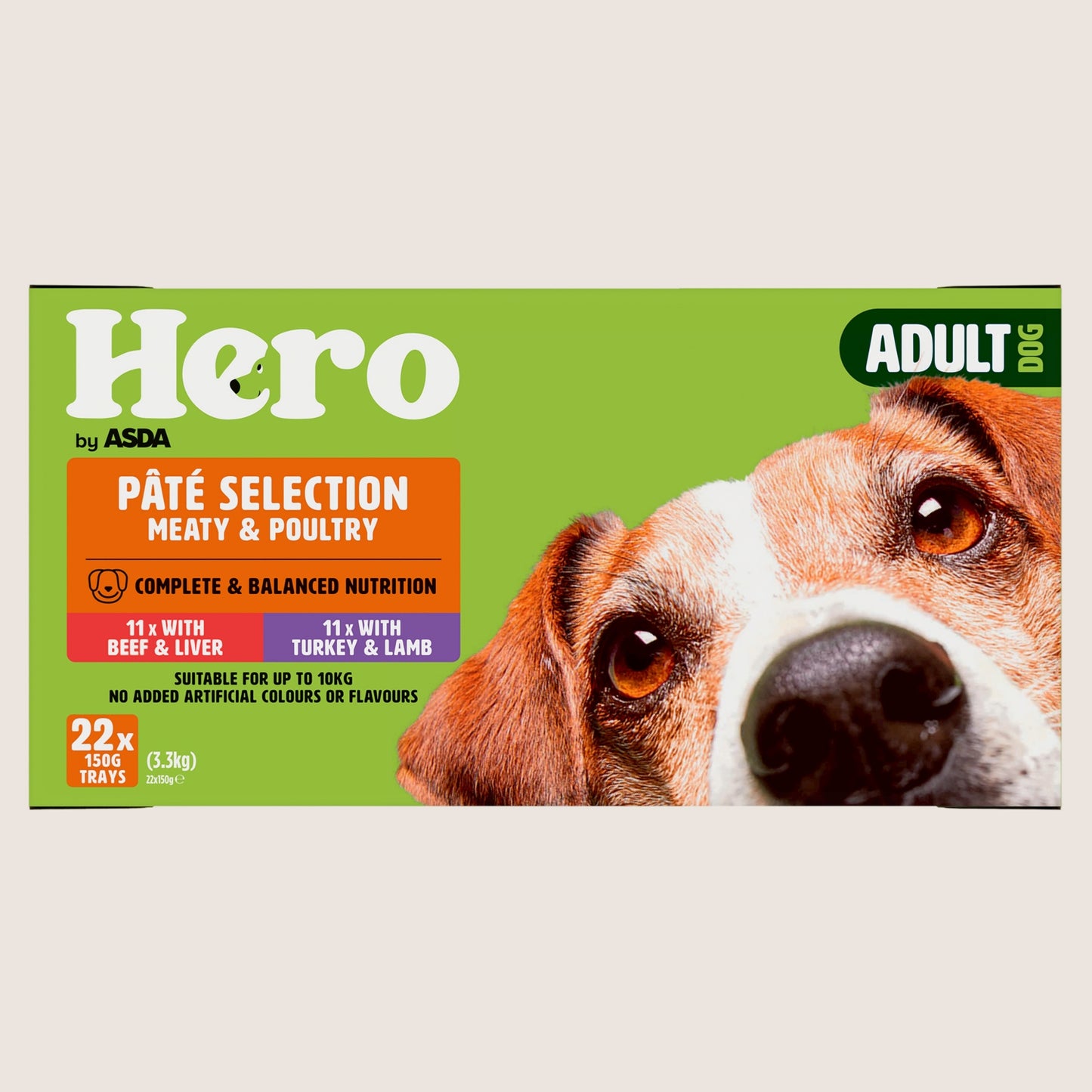 Hero by ASDA Hero Adult Meat & Poultry Selection in Pâté Complete Nutrition 22 x 150g