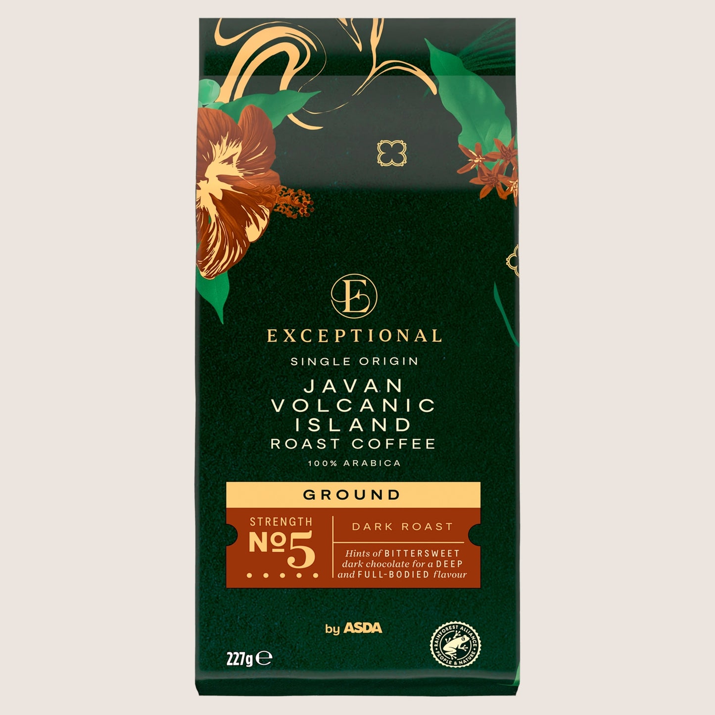 Exceptional by ASDA Javan Volcanic Island Roast Ground Coffee No Artificial Additives 227g