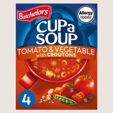 Batchelors Cup a Soup Tomato & Vegetable with Croutons 4 Instant Soup Sachets No Artificial Additives 104g