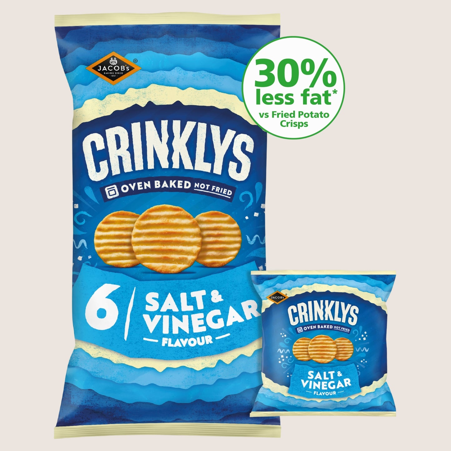 Jacob's Crinklys Salt & Vinegar Multipacks Multipack 6x23g