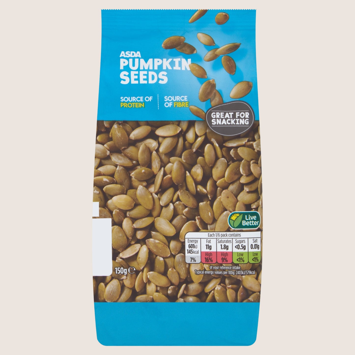 ASDA Pumpkin Seeds Multipack 150g