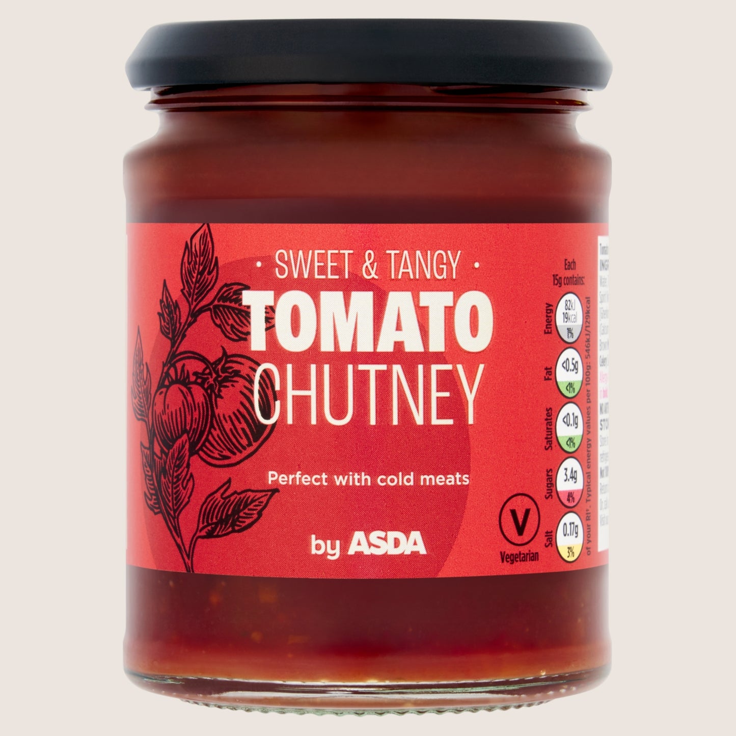 ASDA Tomato Chutney No Artificial Additives 275g