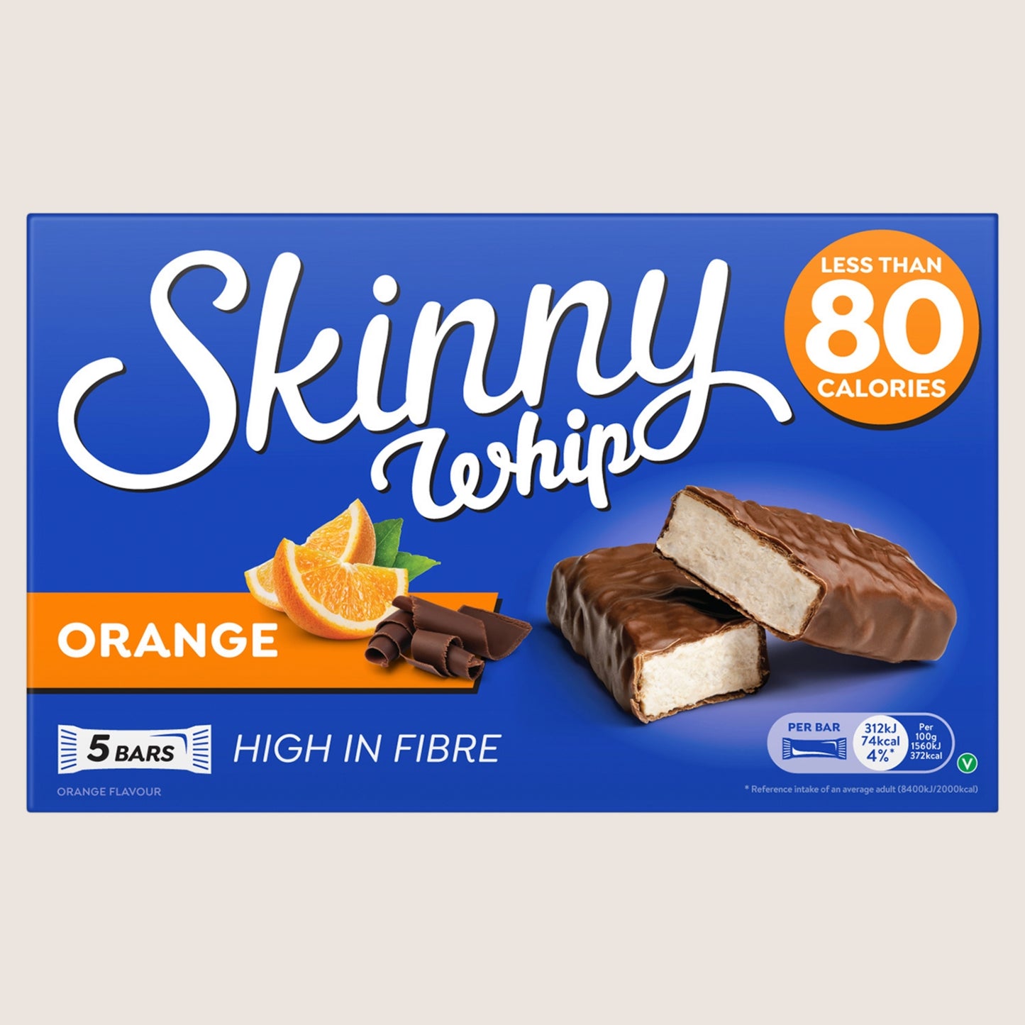 Skinny Whip Orange & Chocolate Flavour Bars 5 Pack 5 x 20g