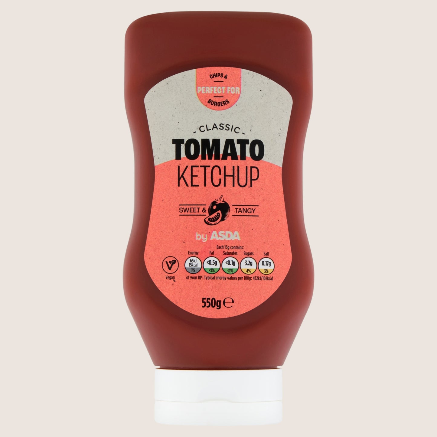 ASDA Classic Tomato Ketchup No Artificial Additives 550g