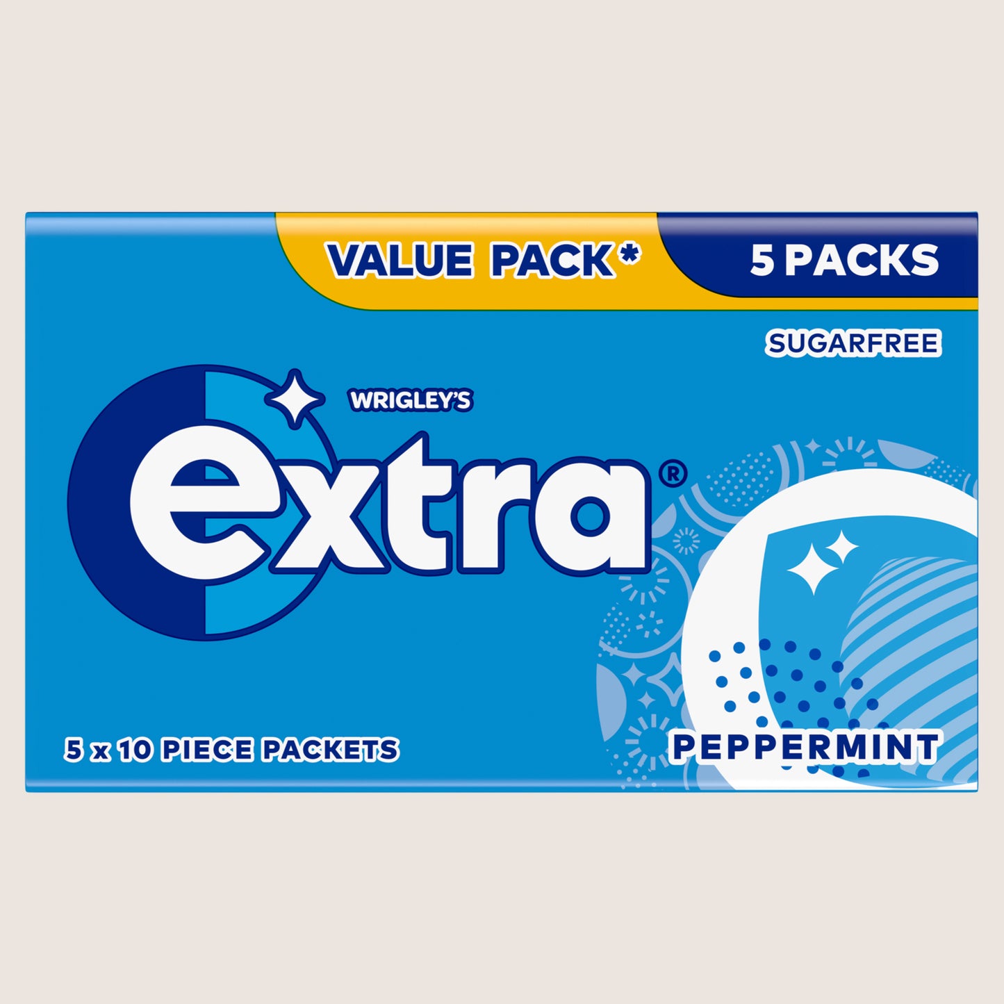 Extra Peppermint Sugarfree Chewing Gum 5x10 Pieces