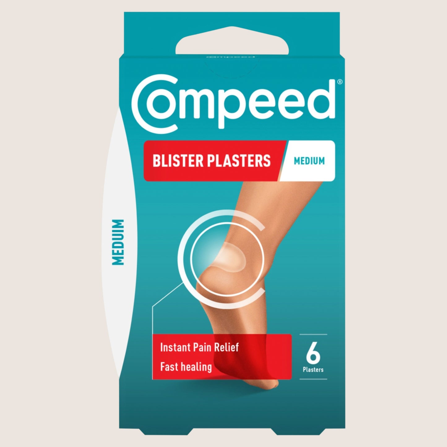 Compeed Blister Plasters Medium Size 6 Pack - Hydrocolloid Foot Treatment - Heal Fast