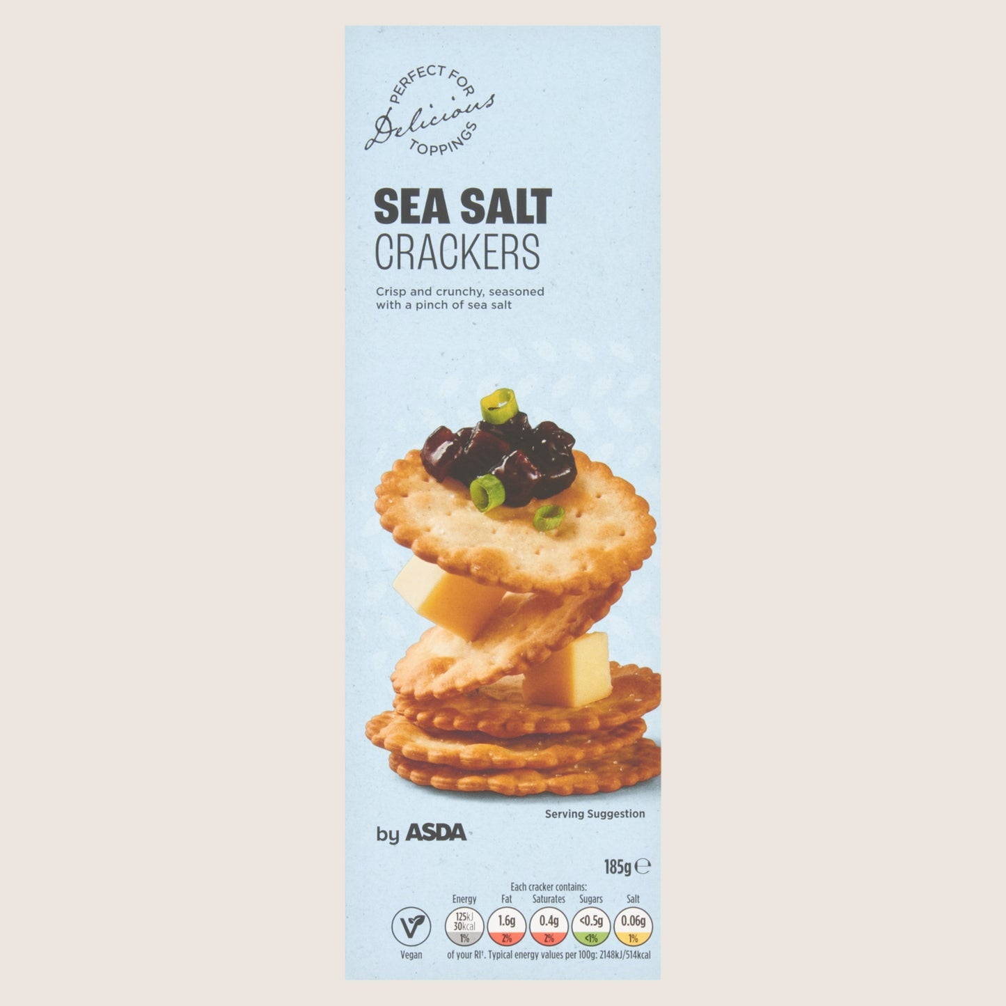 ASDA SEA SALT CRACKERS by ASDA Free From Artificial Additives 185g