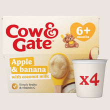 Cow & Gate Apple & Banana with Coconut Milk Baby Food Pot Multipack, 6+ Months 6 Months Plus 4x95g