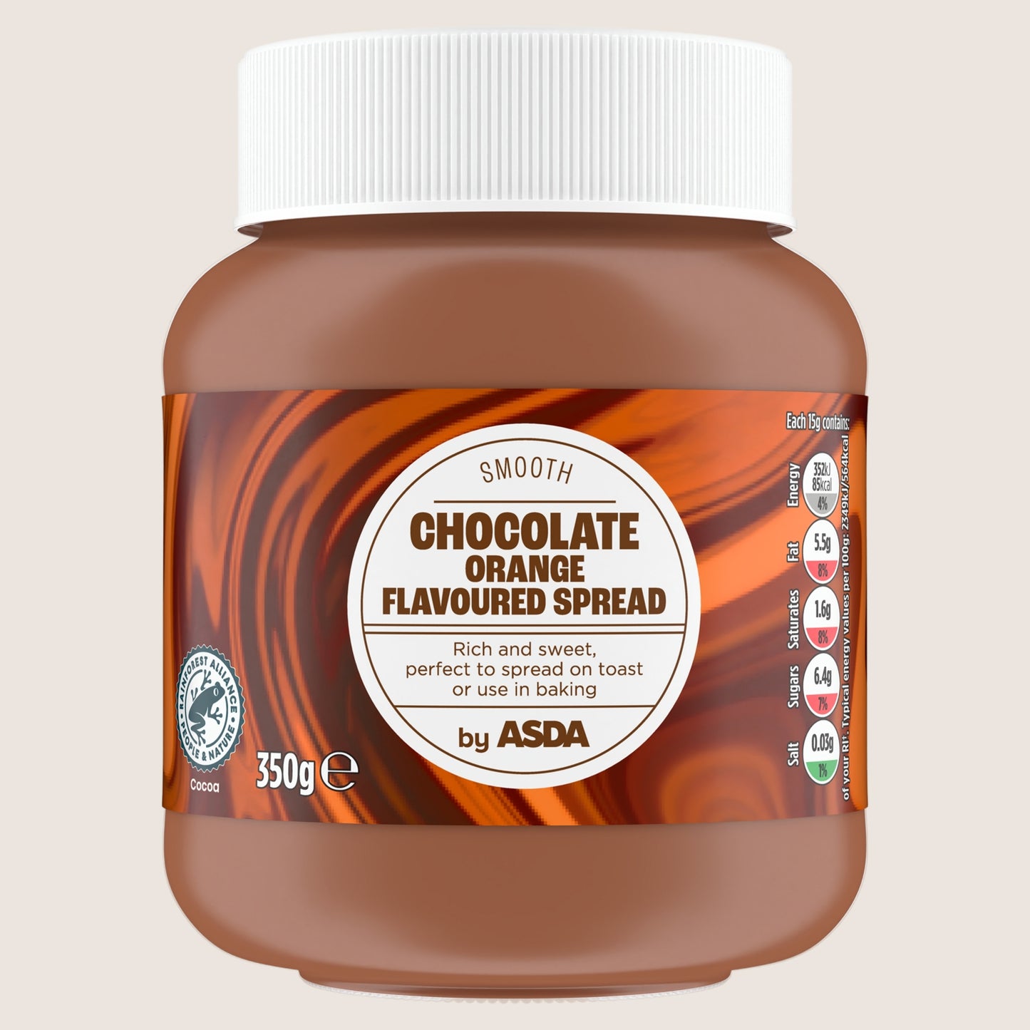 ASDA Chocolate Orange Flavoured Spread No Artificial Additives 350g