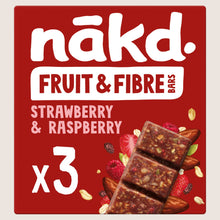 Nakd Fruit & Fibre Strawberry & Raspberry Bars Gluten Free 3 x 44g