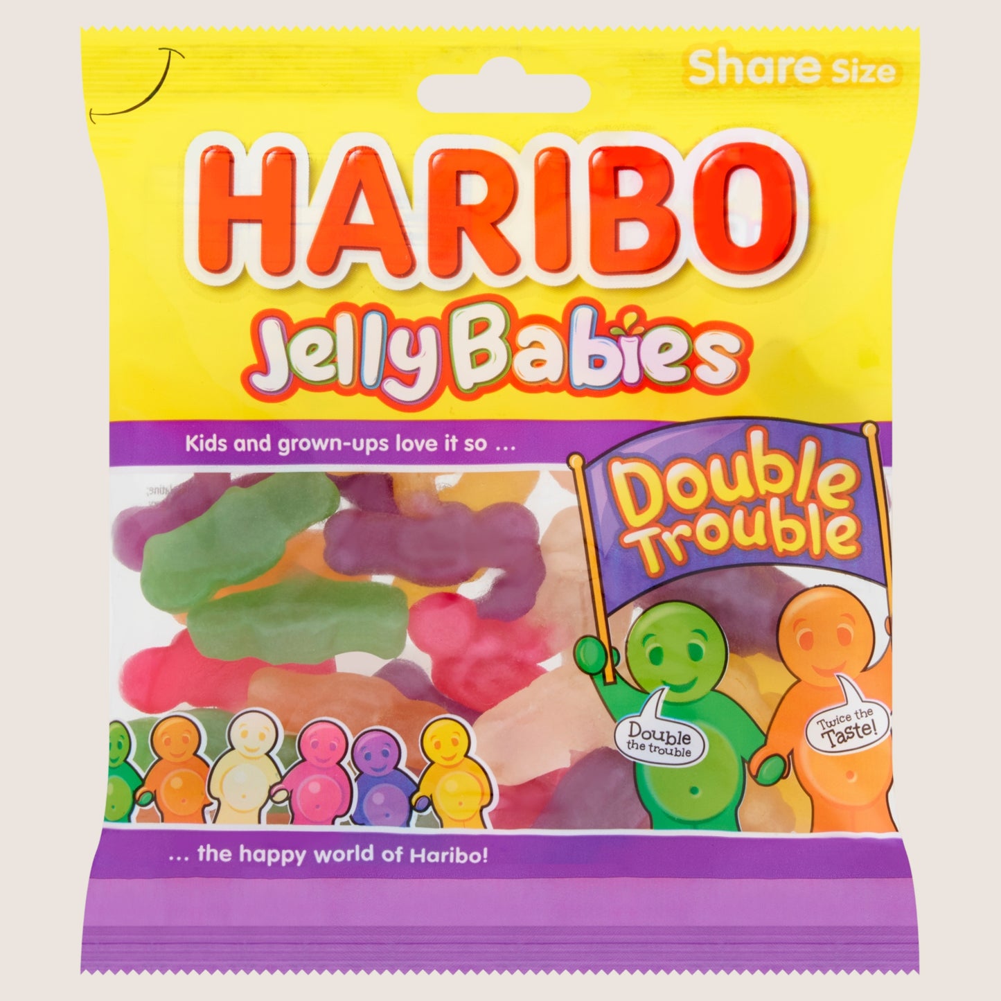 Haribo Jelly Babies Double Trouble Sweets Sharing Bag 175g