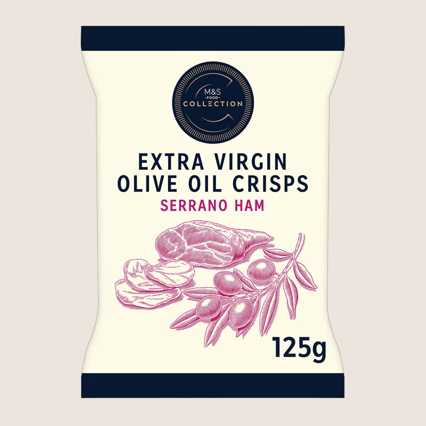 M&S Collection Extra Virgin Olive Oil Crisps With Serrano Ham Collection Premium 125 g
