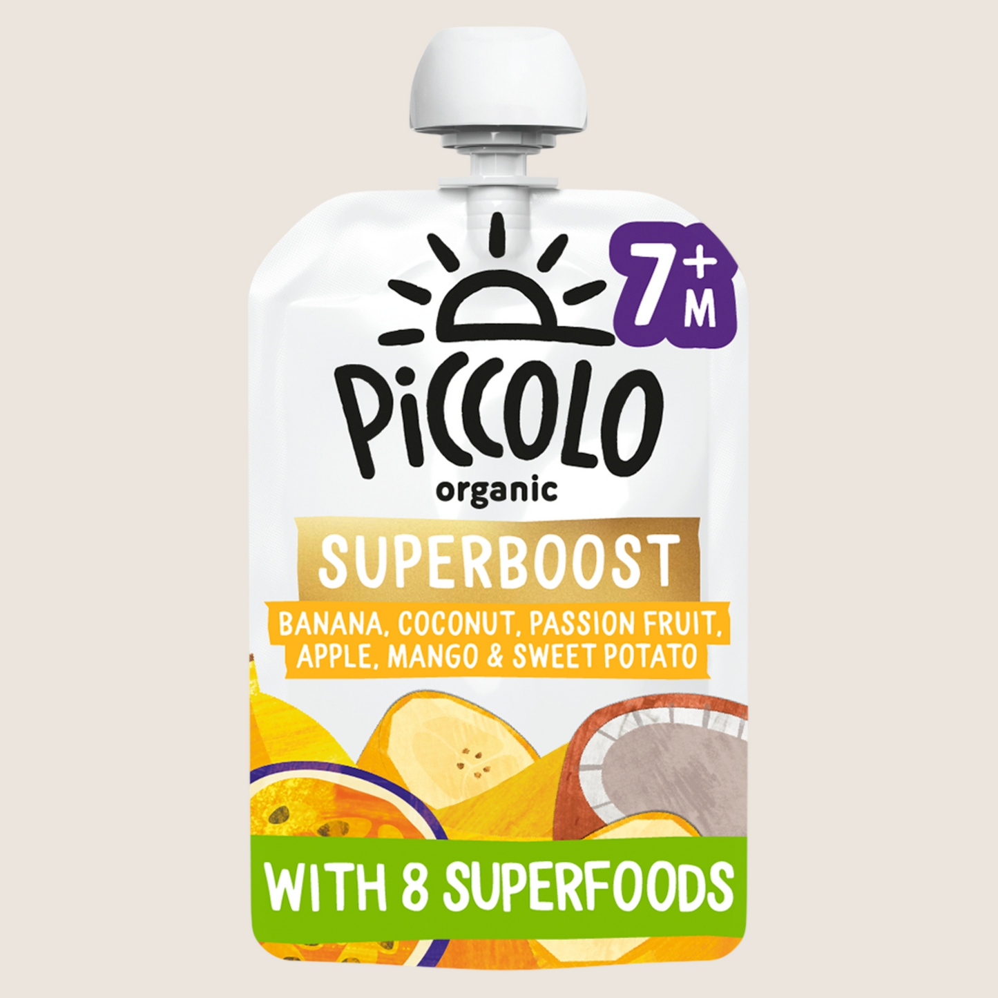 Piccolo Superboost Banana Coconut & Passionfruit 7+months Gentle Formula 100g