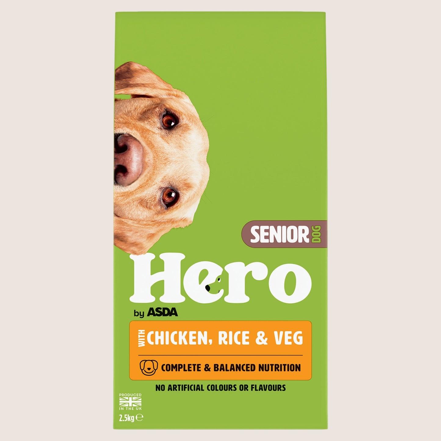 Hero by ASDA Hero Senior Dog with Chicken, Rice & Veg Complete Nutrition 2.5kg