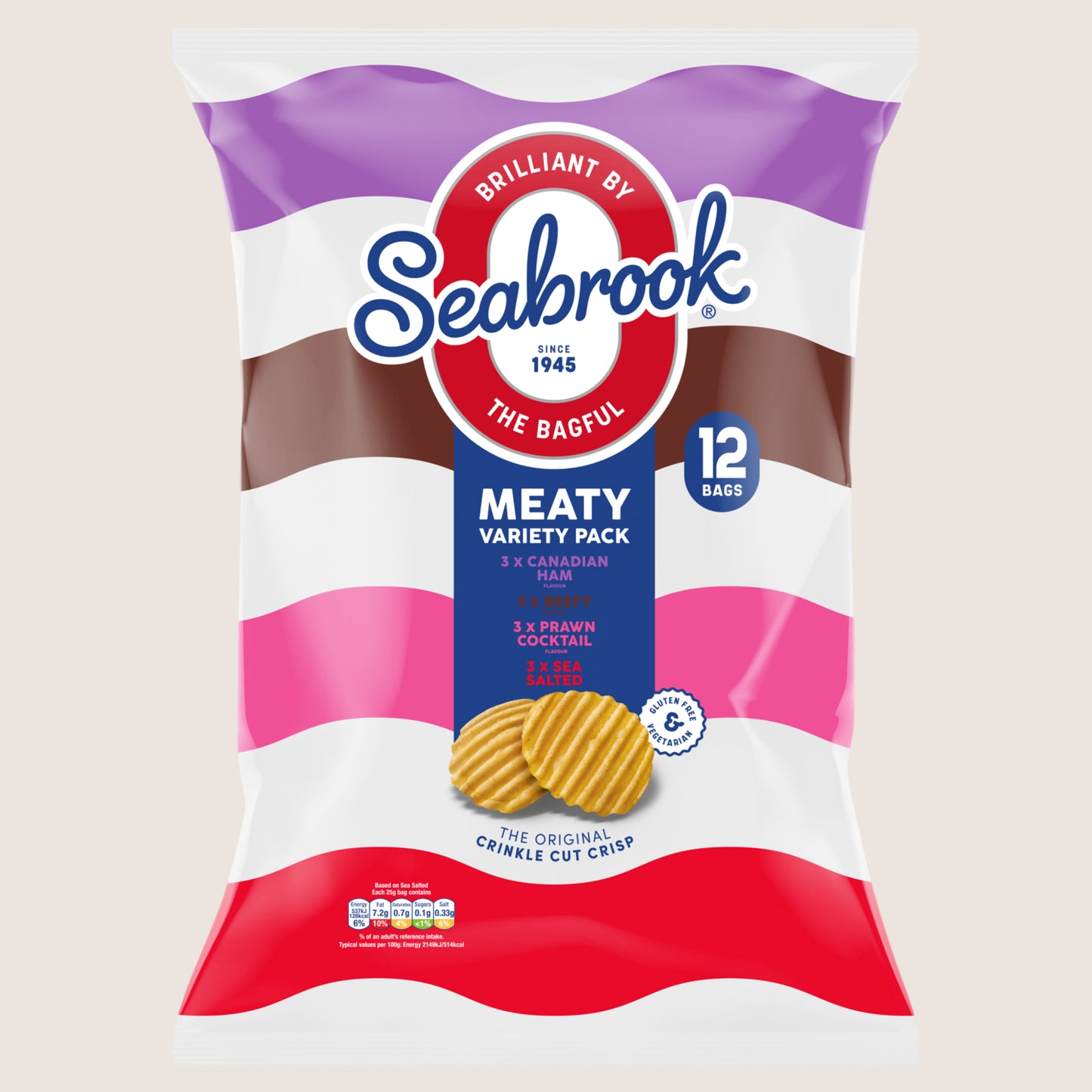 Seabrook Meaty Variety Pack Gluten Free 12 x 25g
