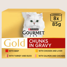 Gourmet Gold Chunks in Gravy Wet Cat Food With Taurine 8x85g