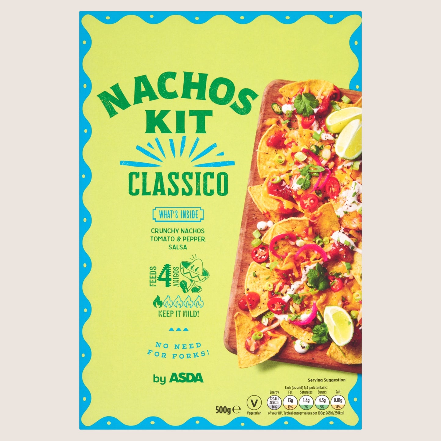 ASDA Nachos Kit Classico No Artificial Additives 500g