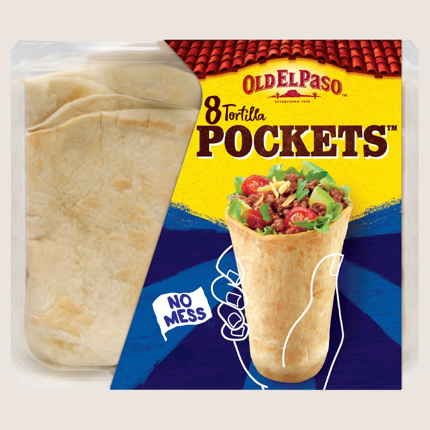 Old El Paso 8 Tortilla Pocket Kits Vegan Friendly 223g