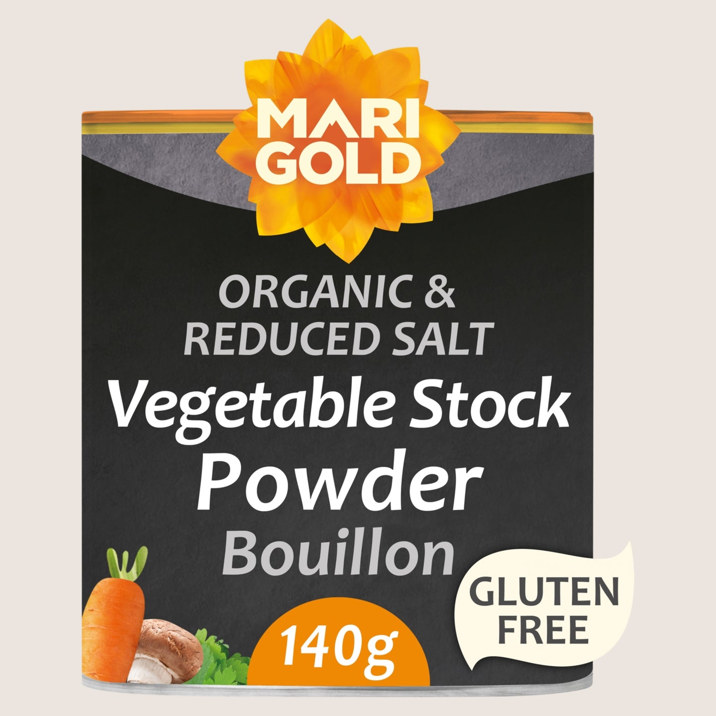 Marigold Organic & Reduced Salt Bouillon Instant Vegetable Stock Powder Gluten Free 140g