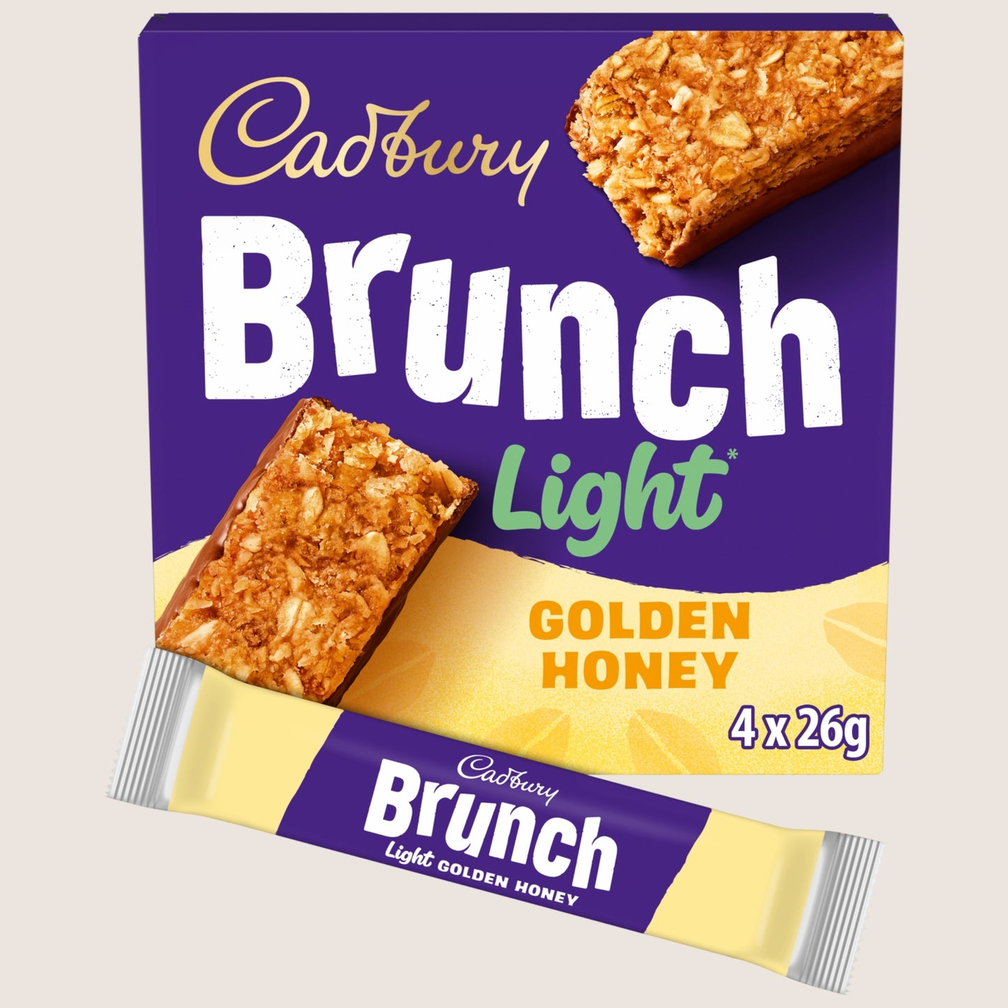 Cadbury Brunch Light Honey and Oat Chocolate Cereal Bars 4 Pack Multipack  Vitamin Fortified 104g