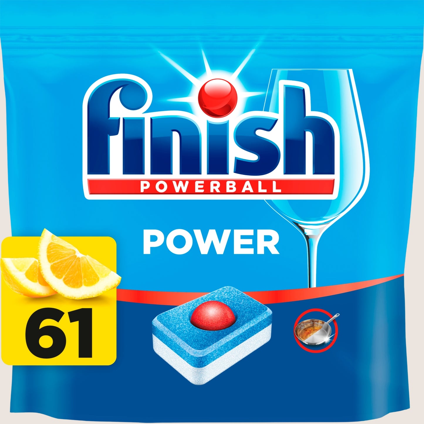 Finish Power All In One Lemon Dishwasher Tablets - 61 Tabs