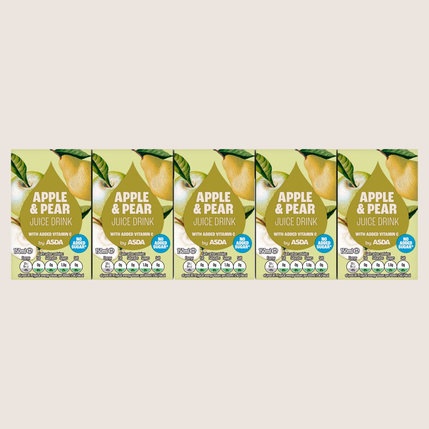 ASDA Apple & Pear Juice Drink No Added Sugar 150ml