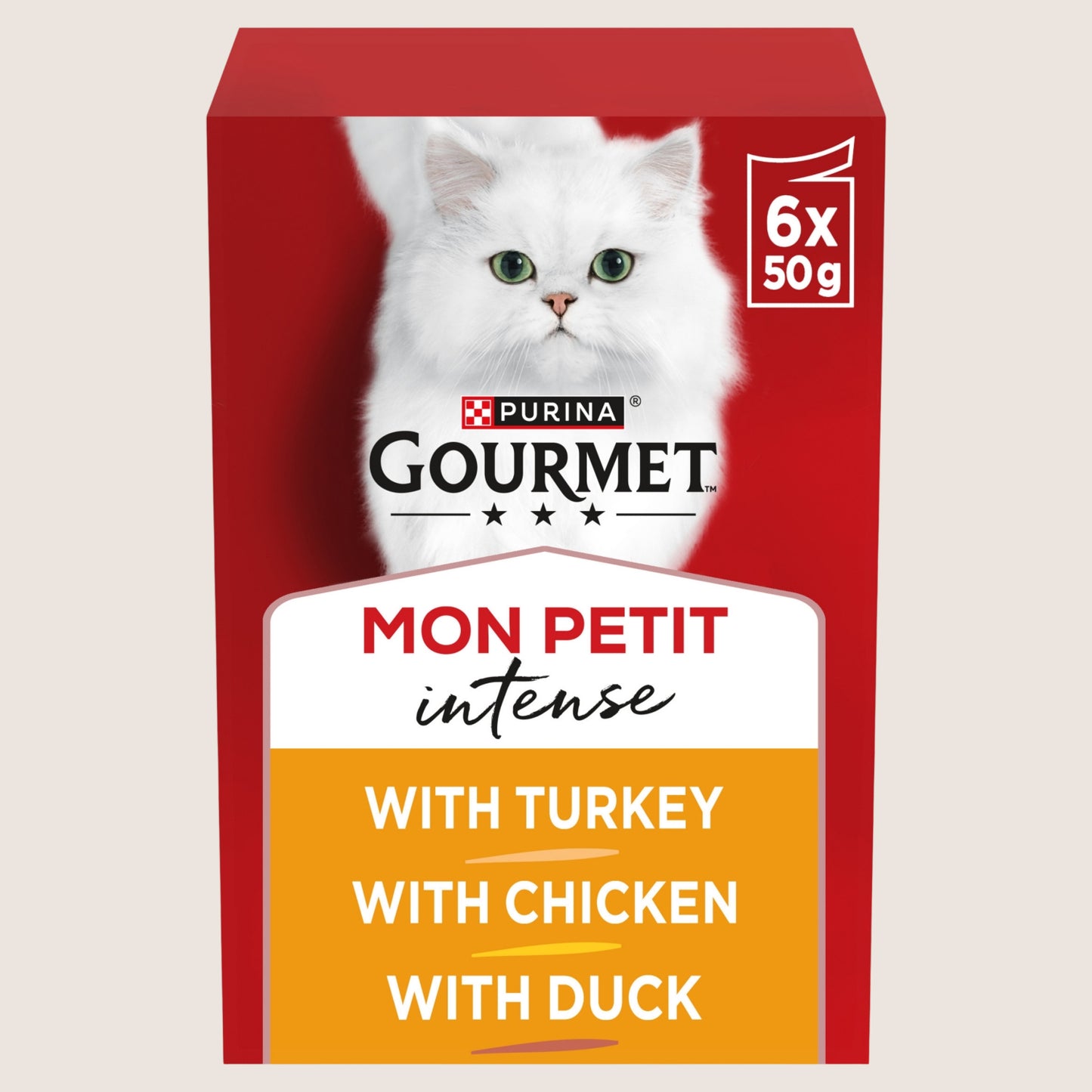 Gourmet Mon Petit Meaty Variety Duck, Chicken, Turkey Wet Cat Food With Taurine 6x50g