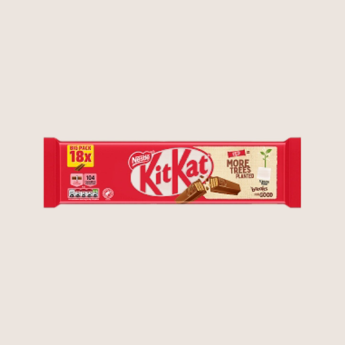 KitKat 2 Finger Milk Chocolate Biscuit Bar Milk Chocolate 18 Pack 372.6g