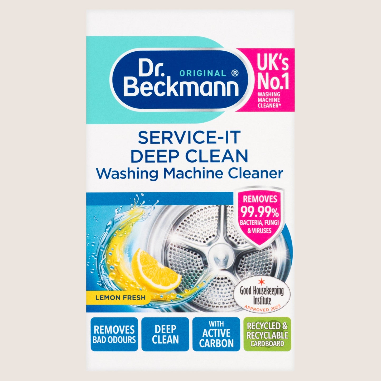Dr Beckmann Service-It Deep Clean Washing Machine Cleaner Lemon Fresh 250g