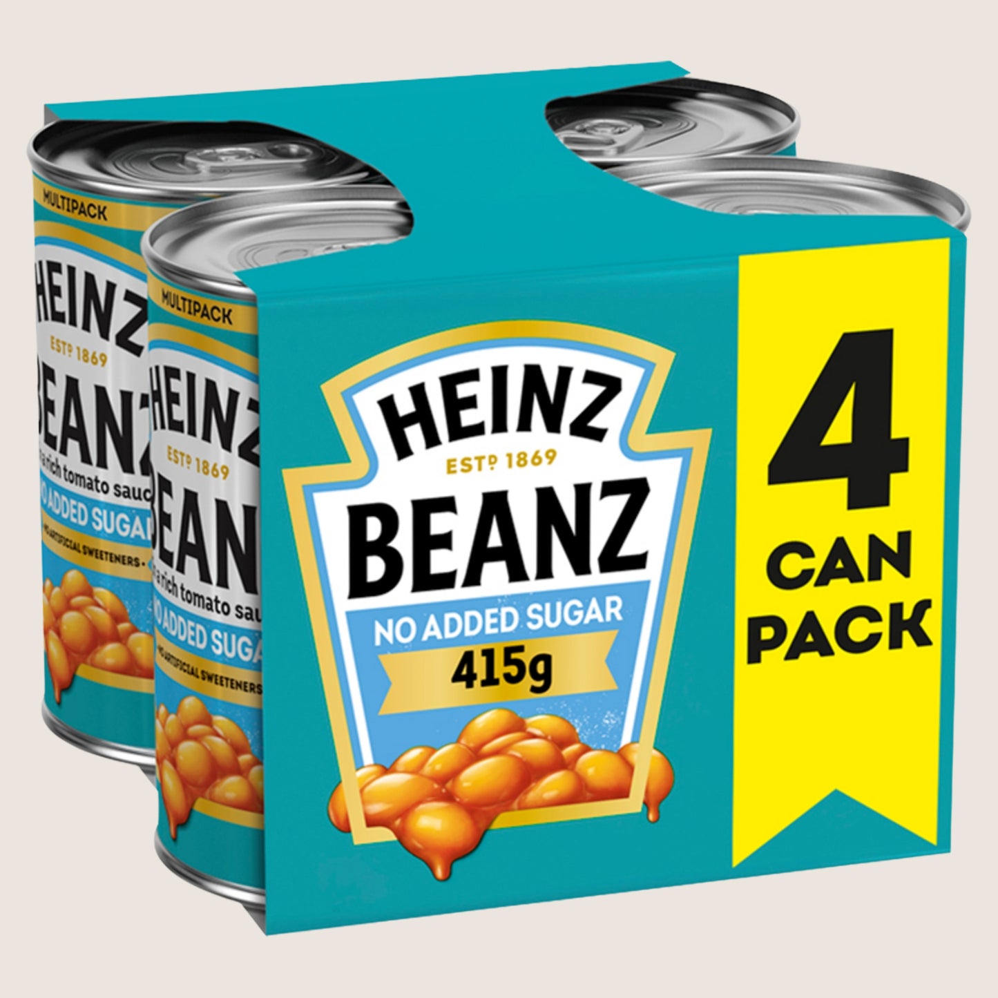 Heinz Baked Beans in a Rich Tomato Sauce No Added Sugar 4 x 415g