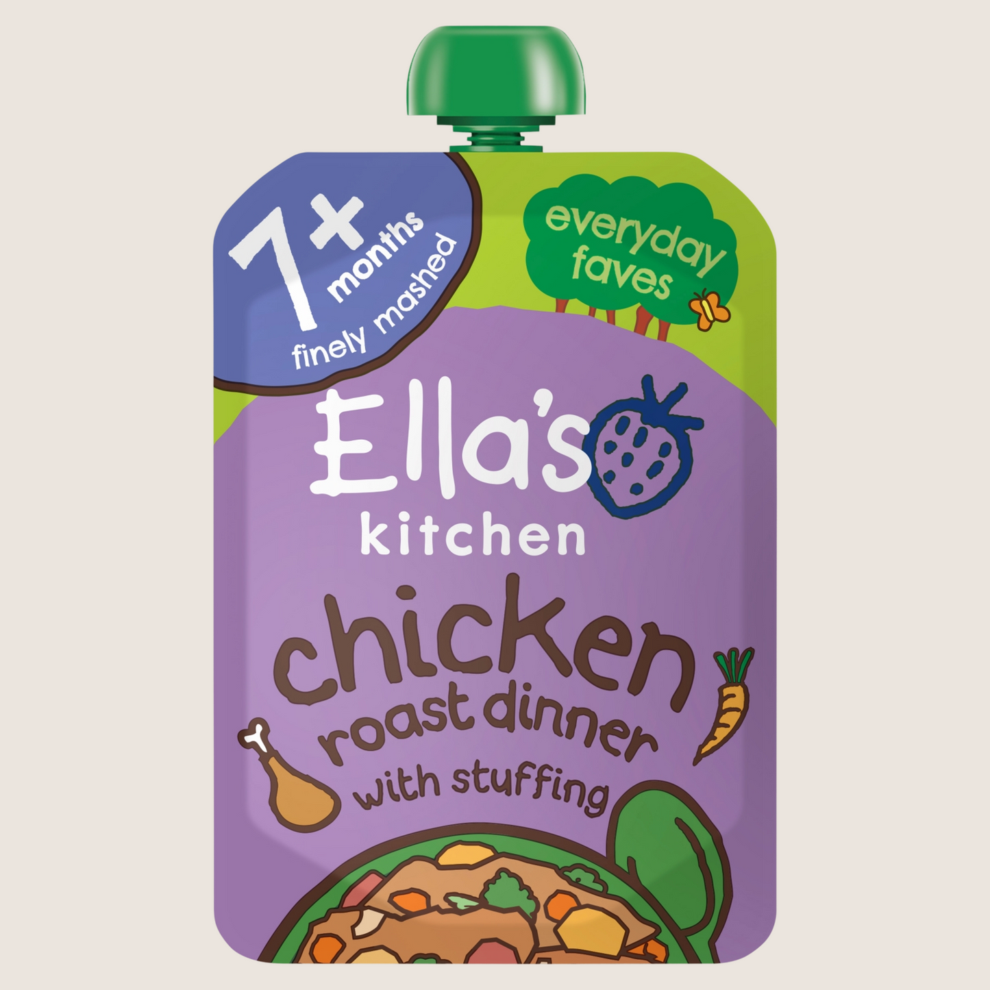 Ella's Kitchen Cherry Chicken Roast Dinner with Stuffing 7+ Months Gentle Formula 130g