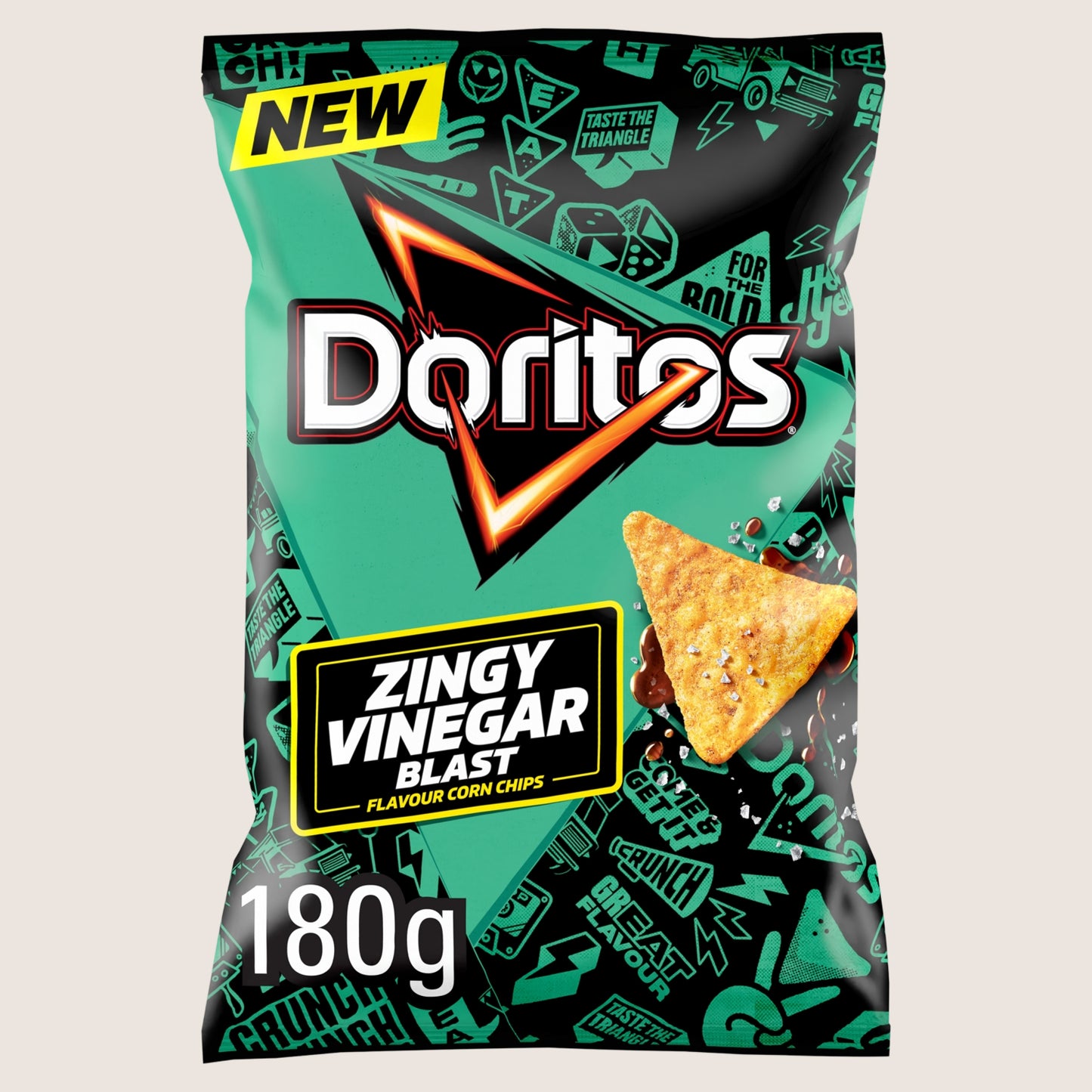 Doritos Zingy Salt & Vinegar Tortilla Chips Sharing Bag Crisps Sharing Size 180g