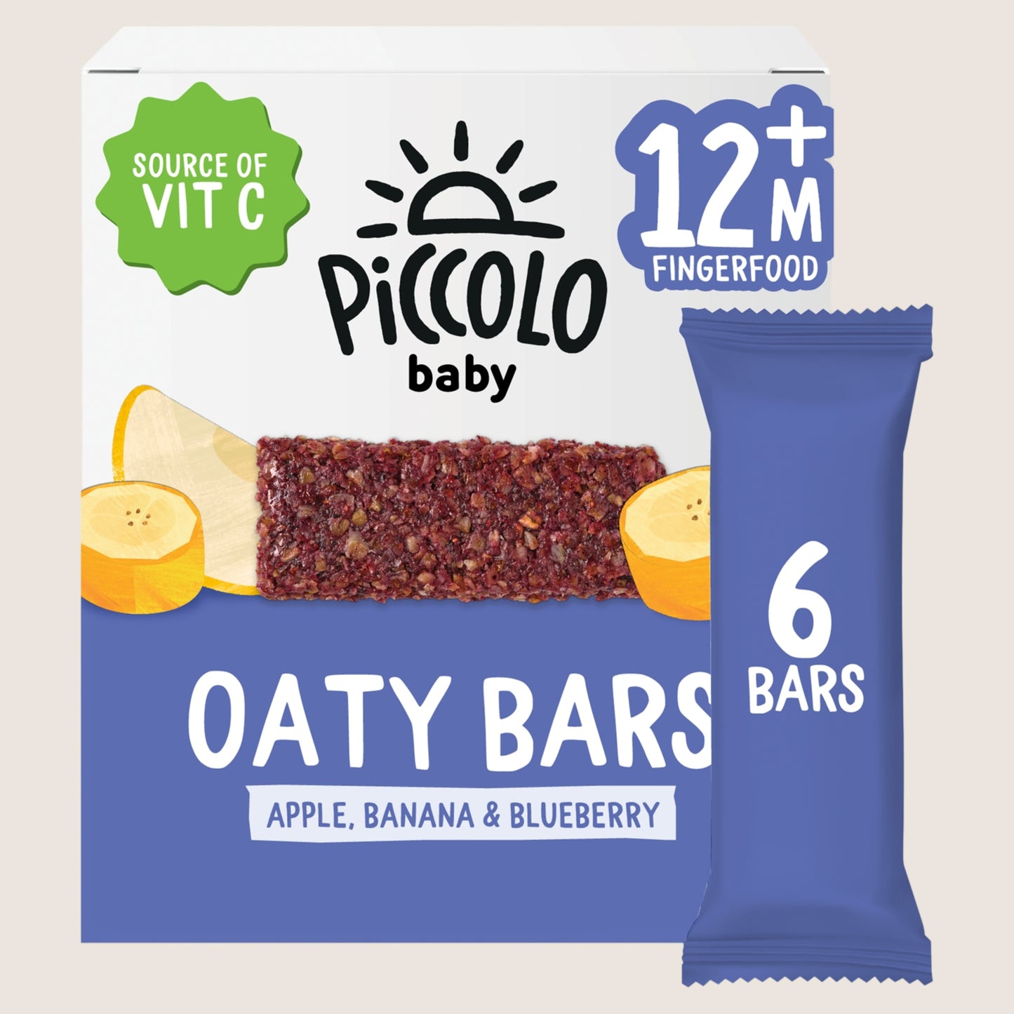Piccolo Organic Cocomelon Oaty Bars Apple Banana & Blueberry with Acerola 12+ Months 6 x 23g