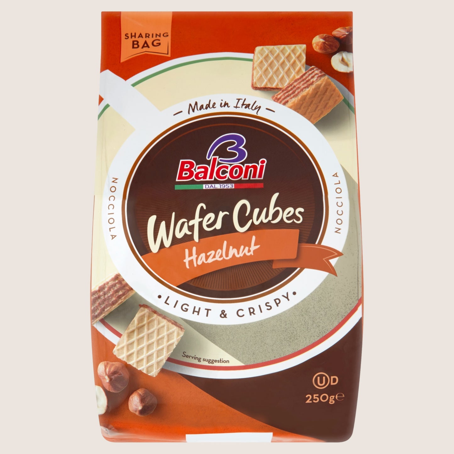 Balconi Wafer Cubes Hazelnuts Free From Artificial Additives 250g