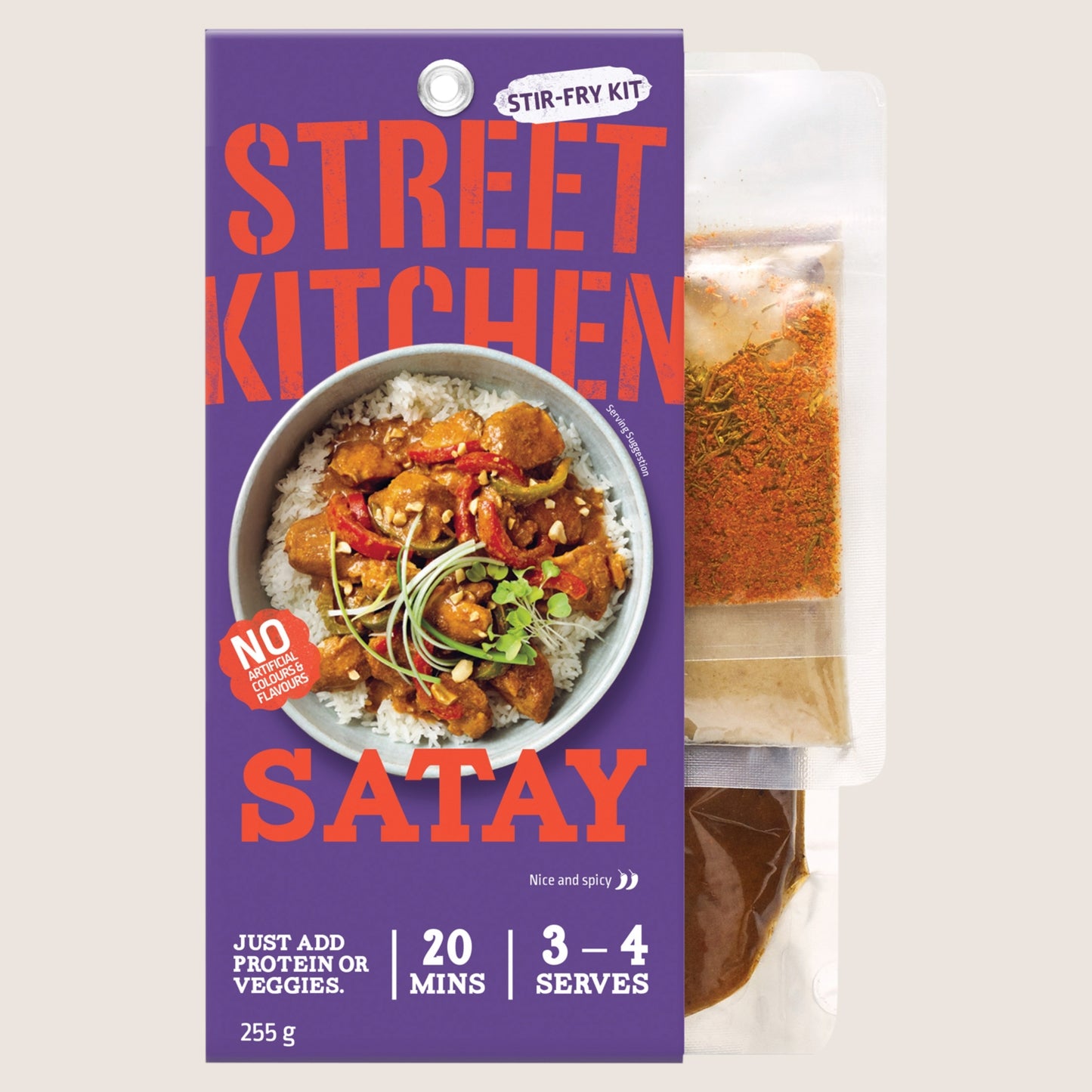 Street Kitchen Asian Stir-Fry Kit Malaysian Peanut Satay No Artificial Additives 255g